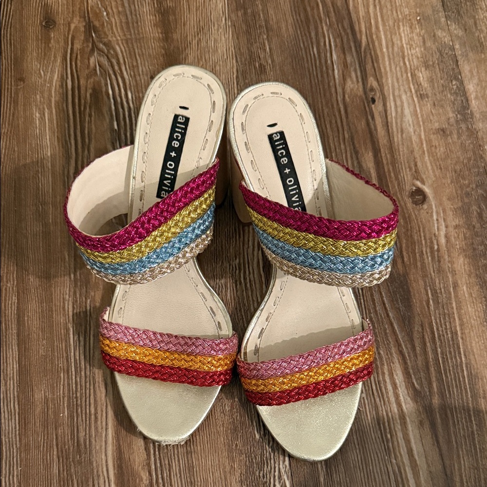 Alice + Olivia Colorful Braided Sandals